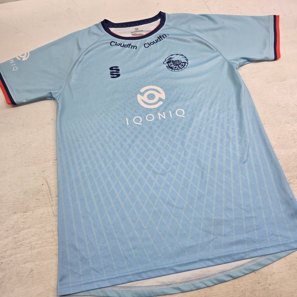 Surridge Essex Eagles Home Cricket Blue Jersey Iqoniq Athletic Shirt Men's Sz L - Picture 2 of 9